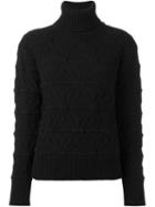 Dsquared2 Pattern Knit Turtleneck Jumper, Women's, Size: Xs, Black, Polyester/wool