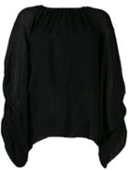 Rochas Ruched Sleeve Blouse - Black