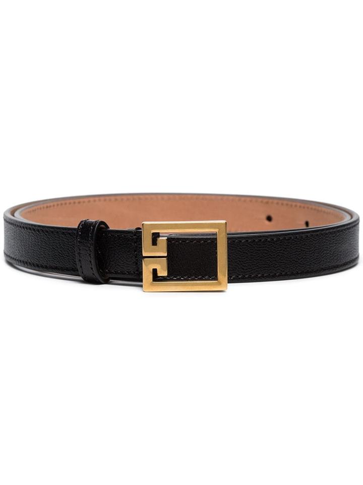 Givenchy Black Double G Thin Leather Belt