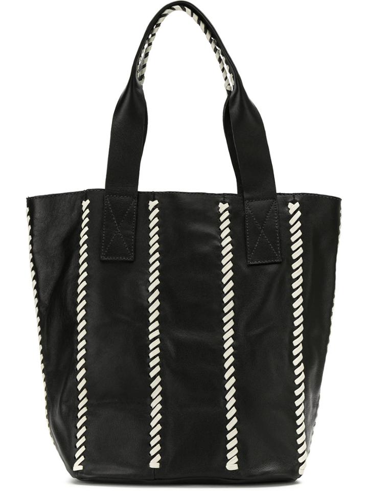 Mara Mac Contarst Stitching Tote Bag - Black