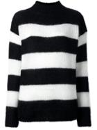 R13 'nancy' Striped Jumper, Women's, Size: Xs, Black, Polyamide/mohair/wool