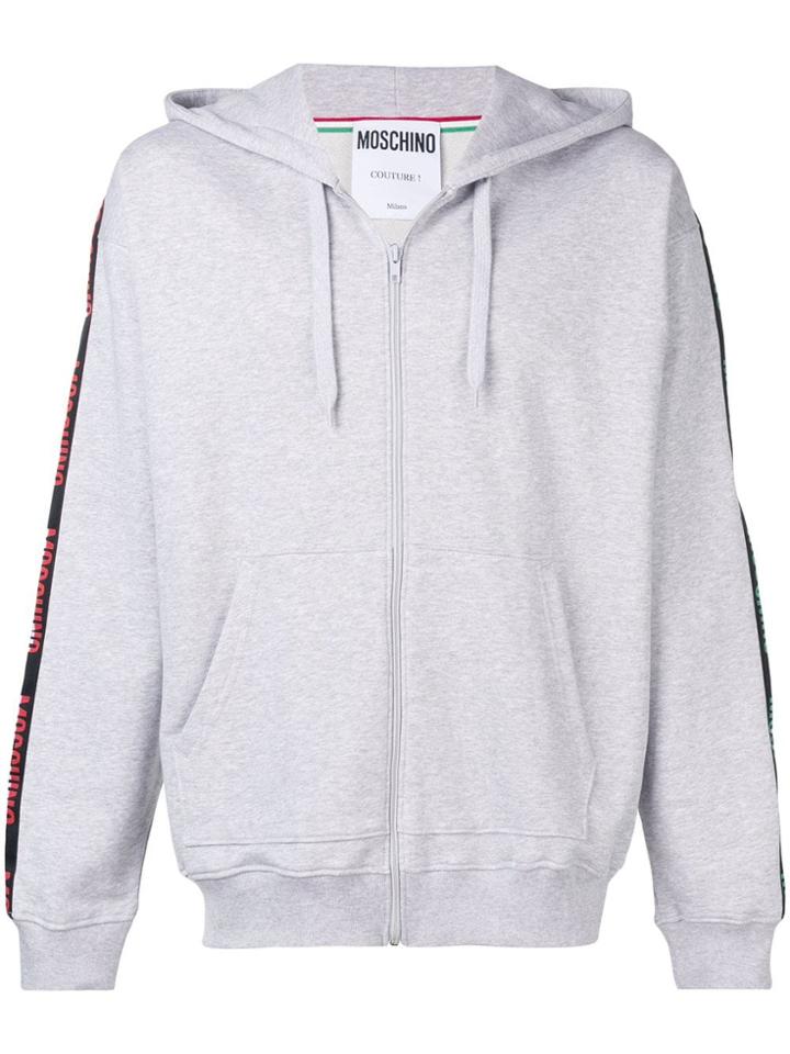 Moschino Logo Tape Hoodie - Grey