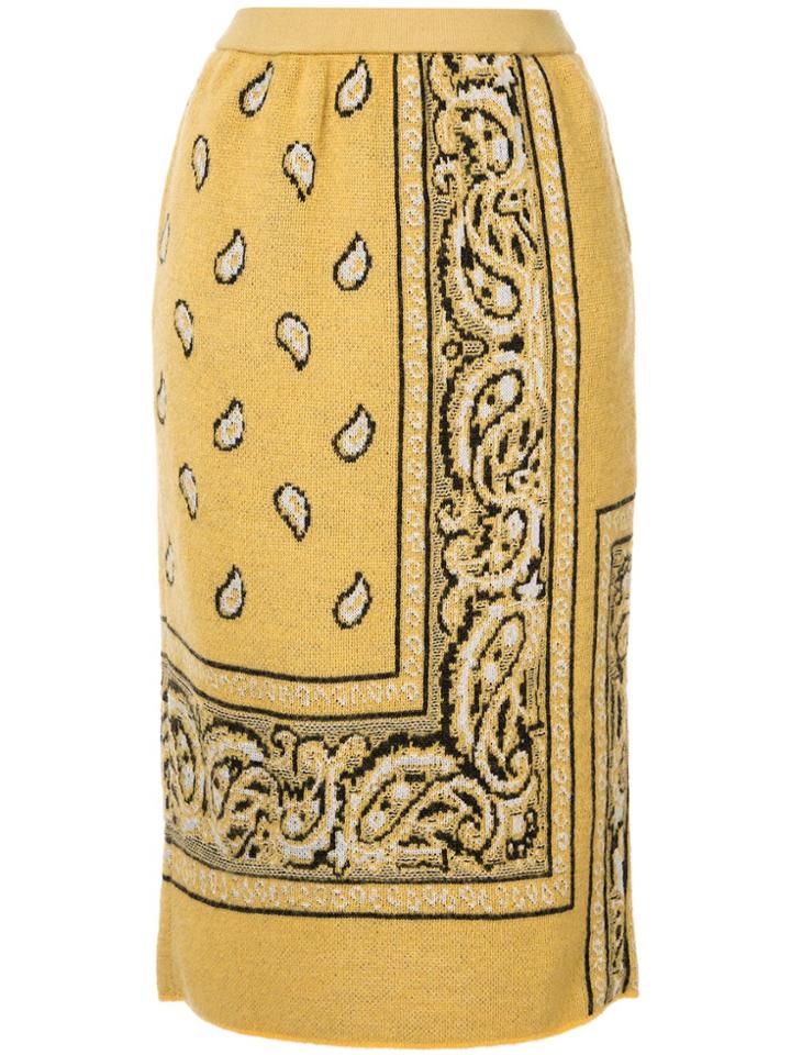 Coohem Bandana Jacquard Skirt - Yellow