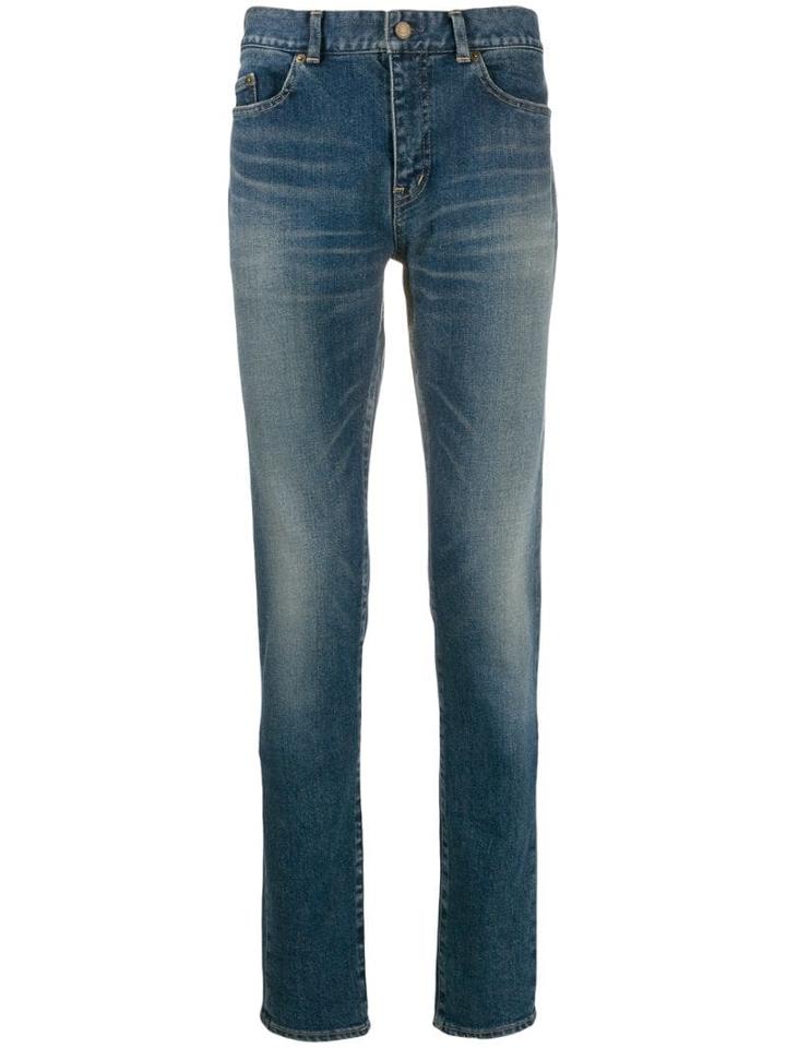 Saint Laurent Faded Slim Jeans - Blue