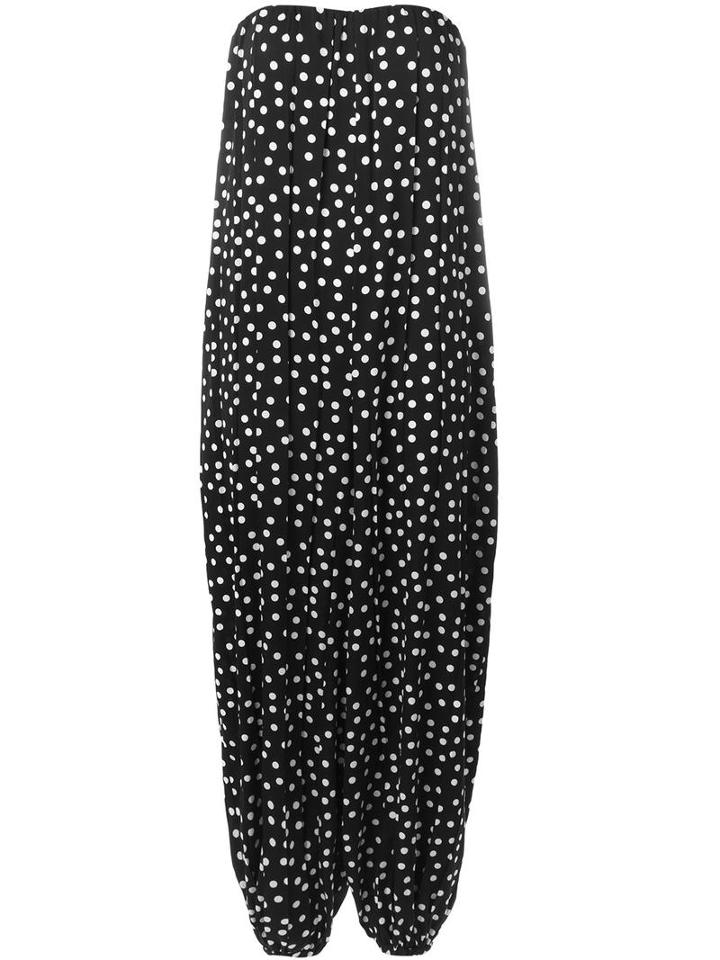 Dolce & Gabbana Polka Dot Jumpsuit, Women's, Size: 38, Black, Silk/spandex/elastane/cotton/spandex/elastane