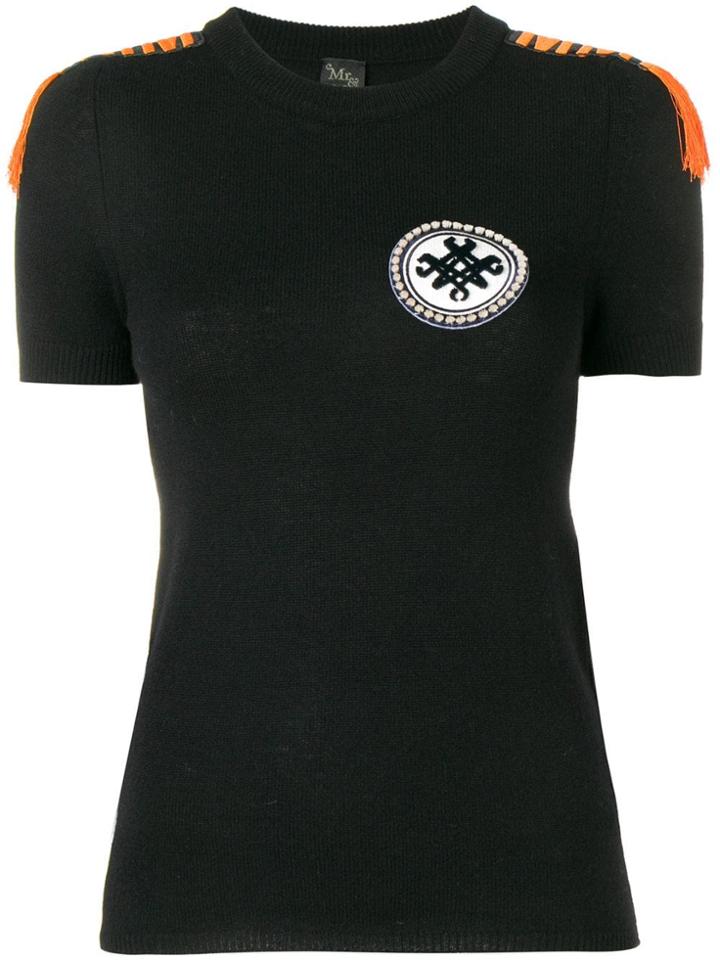 Mr & Mrs Italy Embellished Cashmere T-shirt - Black