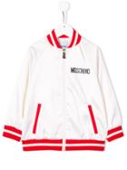 Moschino Kids Teen Contrast Bomber Jacket - White