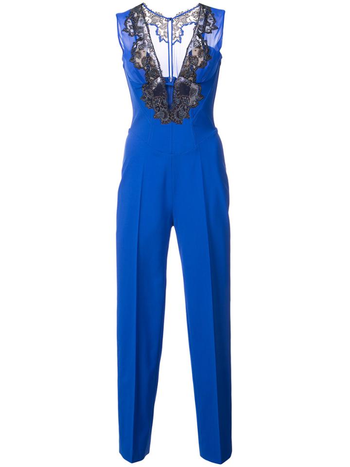 La Perla Lace Detail Jumpsuit - Blue