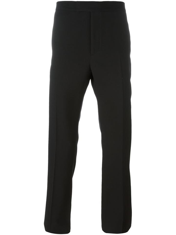 Saint Laurent Tailored Trousers, Men's, Size: 52, Black, Cotton/viscose/virgin Wool
