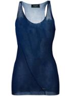 Dsquared2 Transparent Tank Top, Women's, Size: Small, Blue, Viscose/polyester
