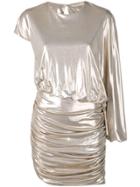 Amen Asymmetric Mini Dress - Gold