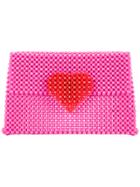 Delduca Heart Patch Clutch - Pink & Purple