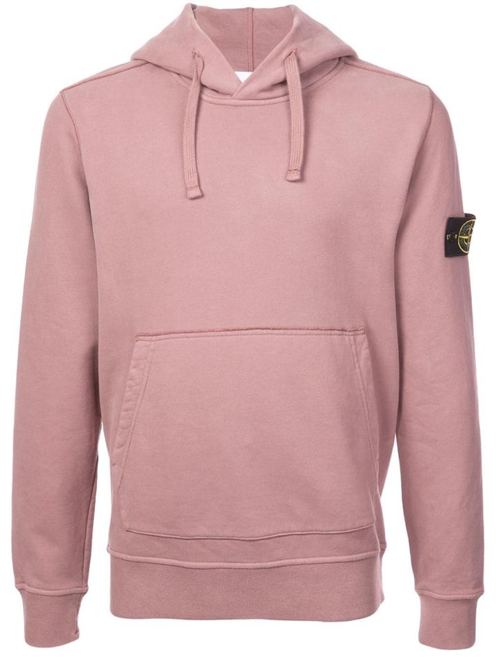 Stone Island Logo Patch Hoodie - Pink & Purple
