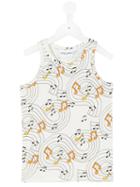 Mini Rodini - Music Tank - Kids - Organic Cotton/spandex/elastane - 9 Yrs, Boy's, White