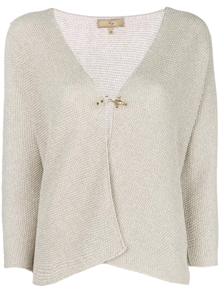 Fay Single Button Cardigan - Nude & Neutrals