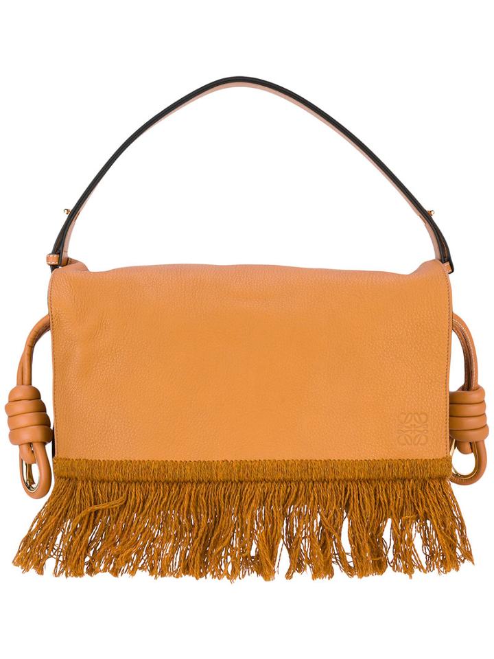 Loewe - Fringed Shoulder Bag - Women - Leather - One Size, Brown, Leather