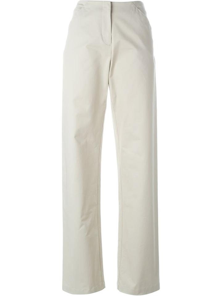 Maison Margiela Straight Leg Trousers, Women's, Size: 38, Nude/neutrals, Cotton/spandex/elastane