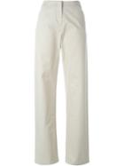 Maison Margiela Straight Leg Trousers, Women's, Size: 38, Nude/neutrals, Cotton/spandex/elastane