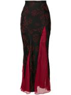 Romeo Gigli Vintage Sheer Panels Long Skirt - Black