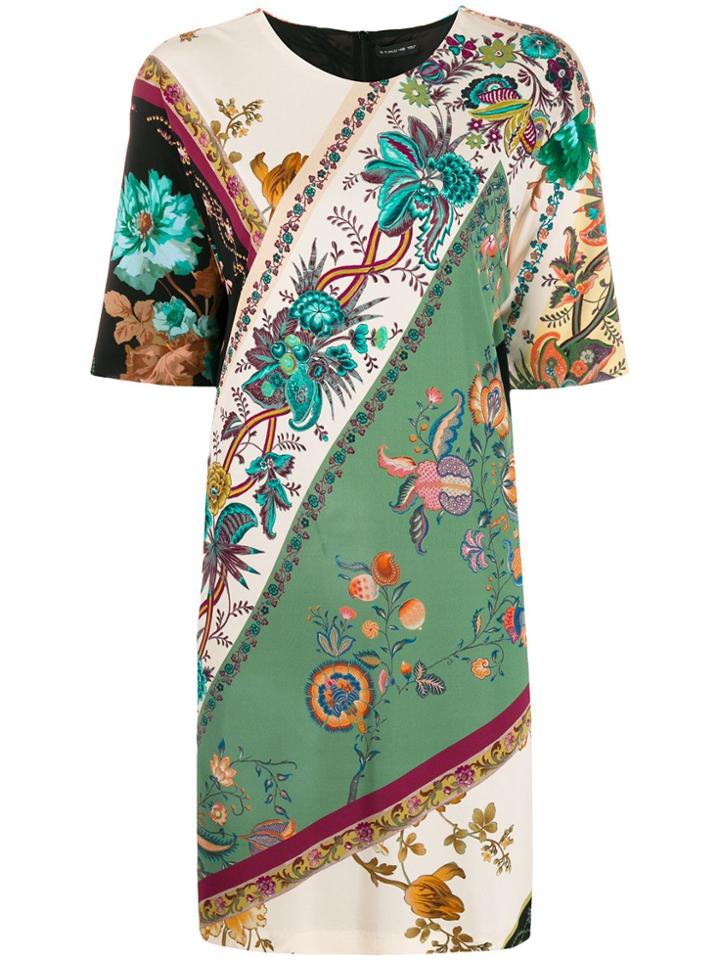 Etro Floral Panel Print Dress - Green