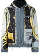 Versace 'astrological' Print Windbreaker Jacket, Men's, Size: 48, Black, Cotton/polyester
