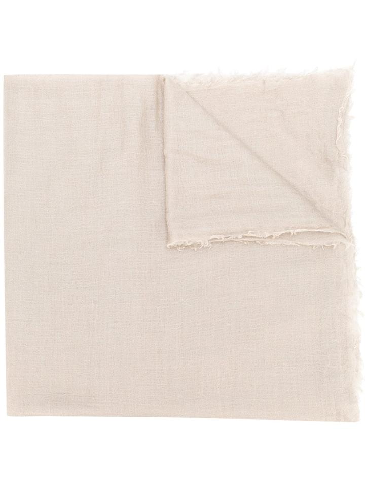 Rick Owens Frayed Edge Scarf - Nude & Neutrals