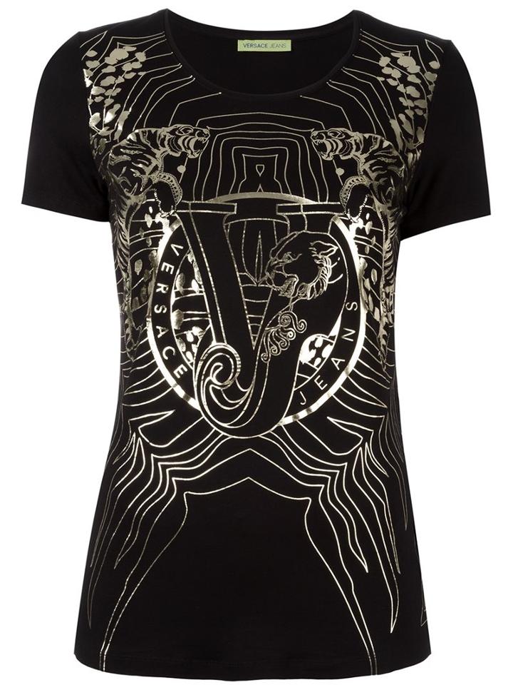 Versace Jeans Logo Tiger Print T-shirt
