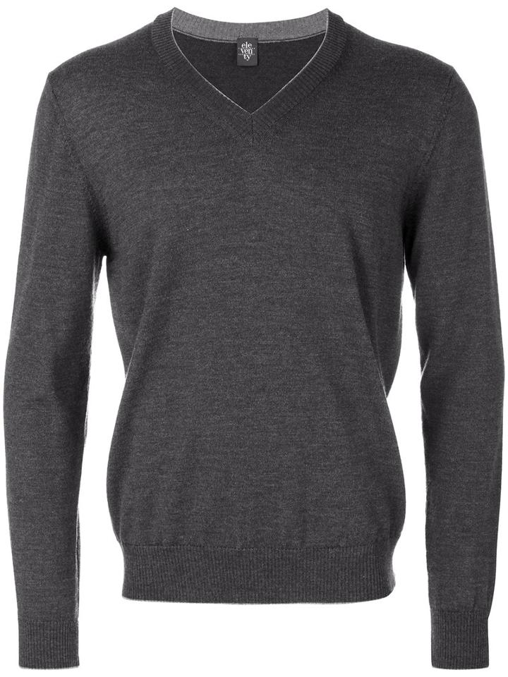 Eleventy - V Neck Jumper - Men - Virgin Wool - L, Grey, Virgin Wool