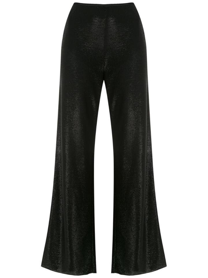 Emporio Armani Shiny Palazzo Trousers - Black