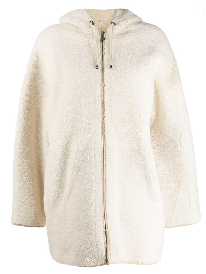 P.a.r.o.s.h. Shearling Hooded Coat - Neutrals