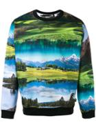 Love Moschino - Landscape Print Sweatshirt - Men - Cotton - Xl, Green, Cotton