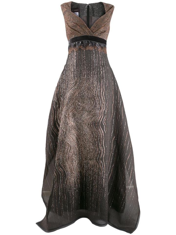 Talbot Runhof Metallic Effect Long Dress - Grey