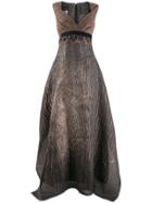 Talbot Runhof Metallic Effect Long Dress - Grey