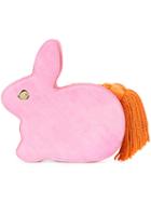 Hillier Bartley - Rabbit Tassel Tail Clutch - Women - Cotton/calf Leather/polyester - One Size, Pink/purple, Cotton/calf Leather/polyester