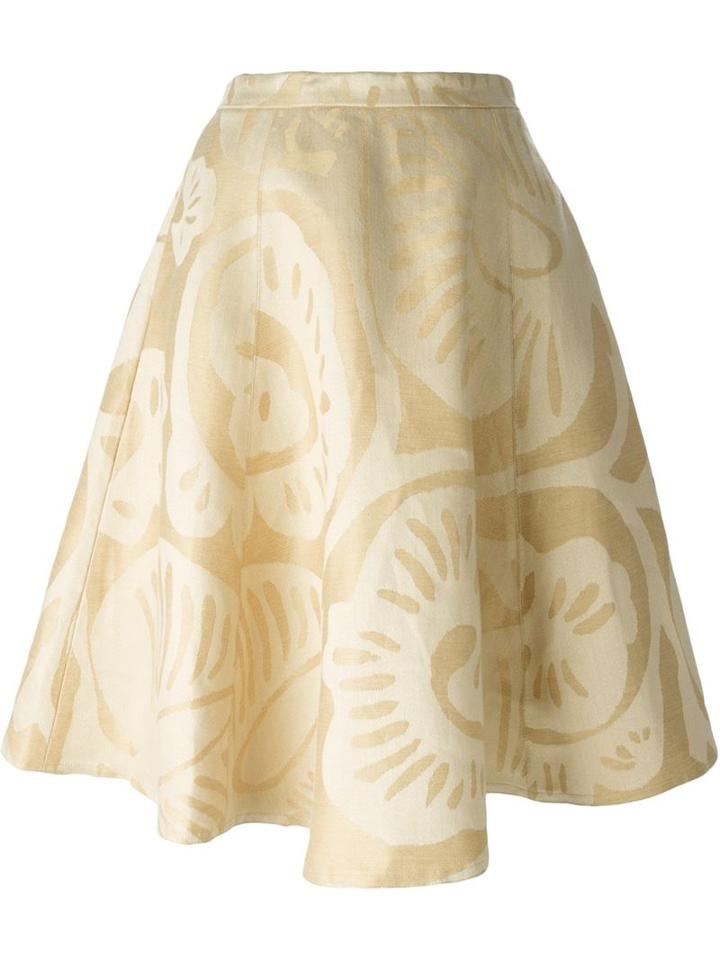 Société Anonyme Flared Brocade Skirt, Women's, Size: 44, Nude/neutrals, Linen/flax