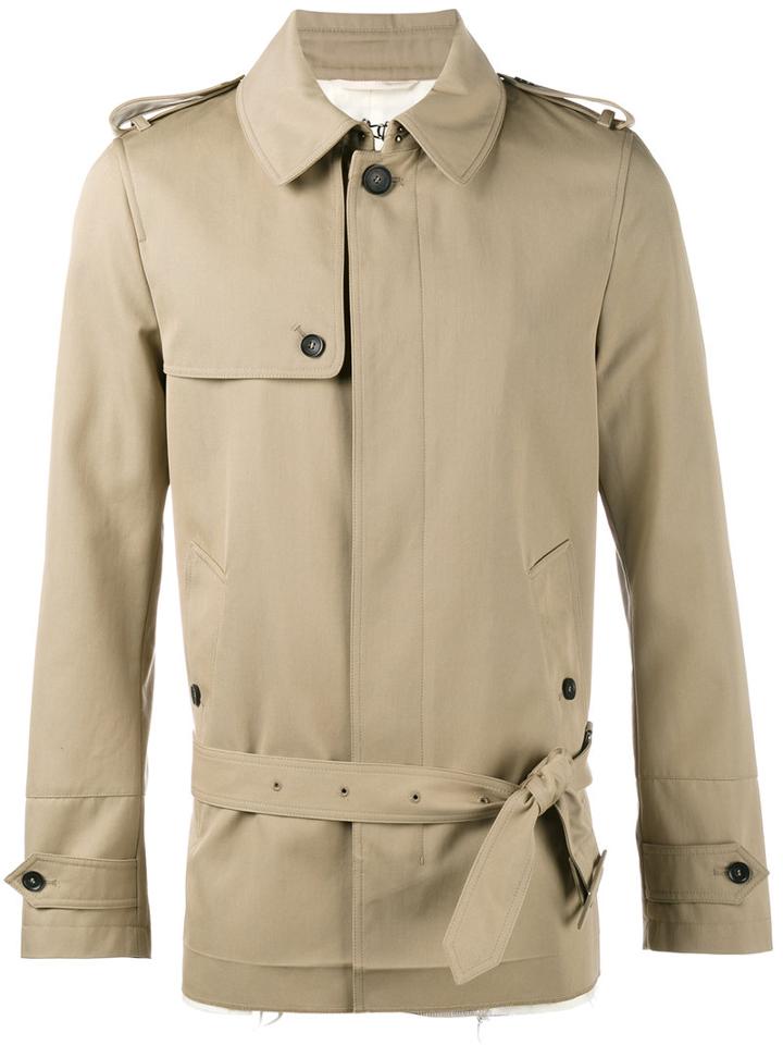 Valentino Short Trench Coat, Men's, Size: 46, Nude/neutrals, Polyester/cotton/cupro