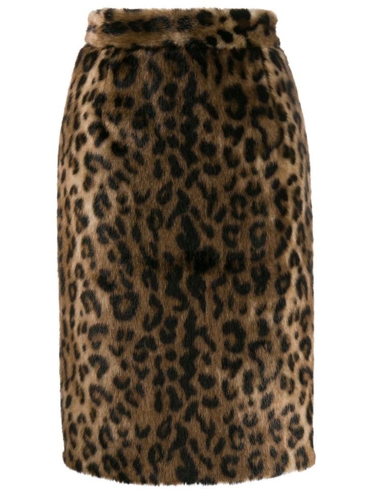 Nº21 Leopard Pattern Skirt - Brown