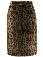 Nº21 Leopard Pattern Skirt - Brown