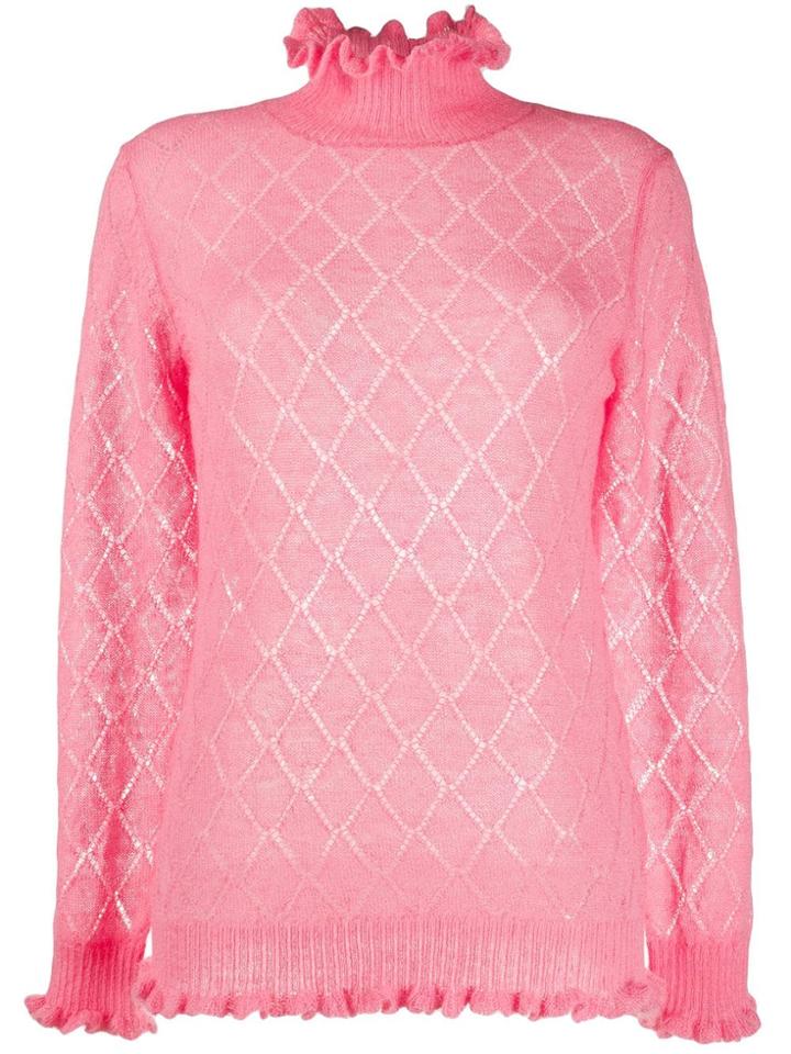 Undercover Diamond-knit Turtle Neck Jumper - Pink