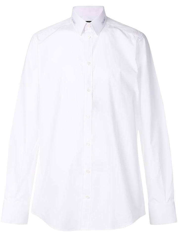 Dolce & Gabbana Logo Patch Collar Shirt - White
