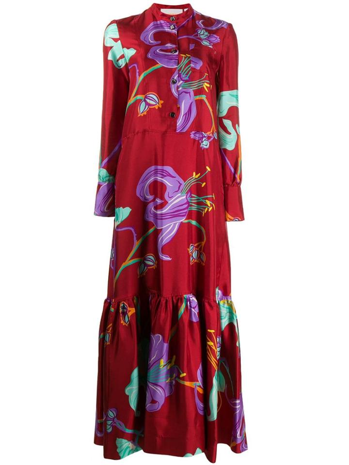 La Doublej Maxi Shirt Dress - Red