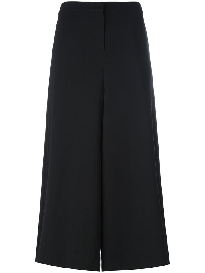 Demoo Parkchoonmoo Wide Leg Cropped Trousers, Women's, Size: 38, Black, Polyester