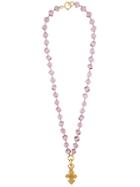 Chanel Vintage Glass Beaded Necklace - Pink & Purple