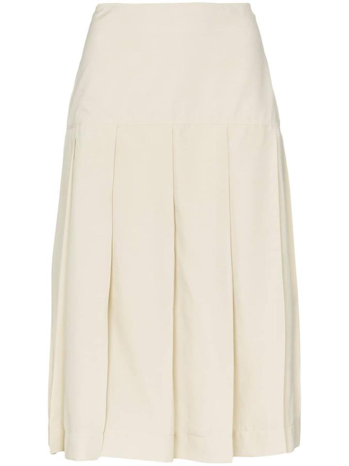 Jil Sander Pleated Midi Skirt - White