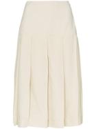 Jil Sander Pleated Midi Skirt - White