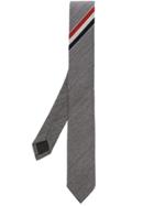 Thom Browne Striped Cotton Tie - Grey