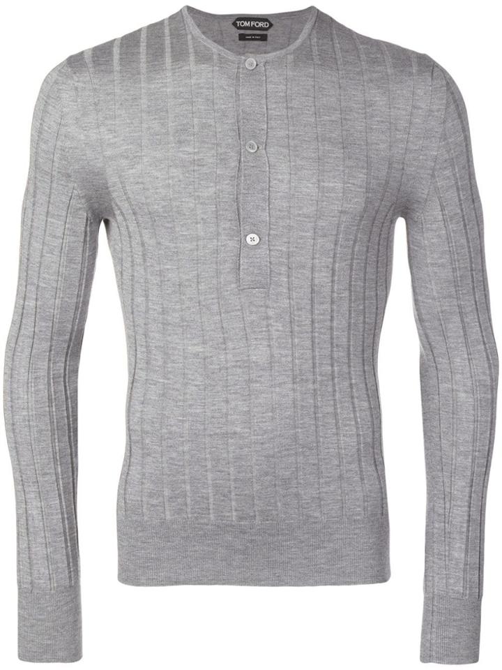 Tom Ford Skinny Knit Jumper - Grey