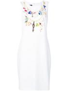Boutique Moschino Necklace Print Fitted Dress - White