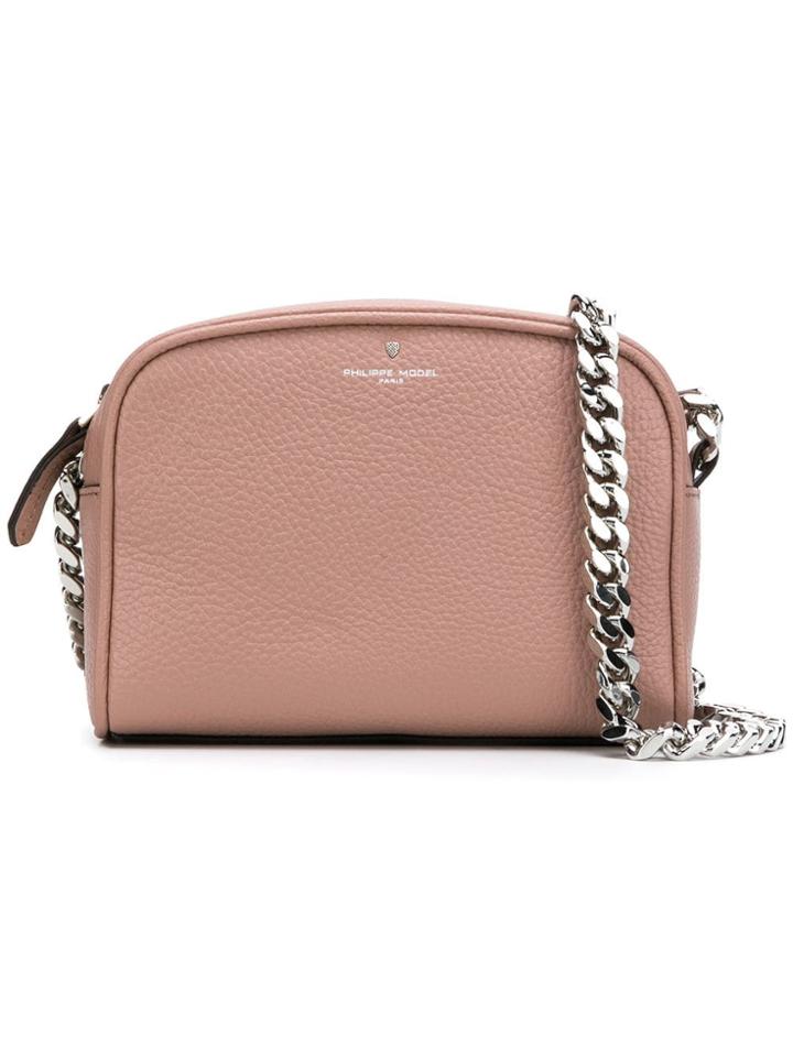 Philippe Model Embossed Logo Shoulder Bag - Pink