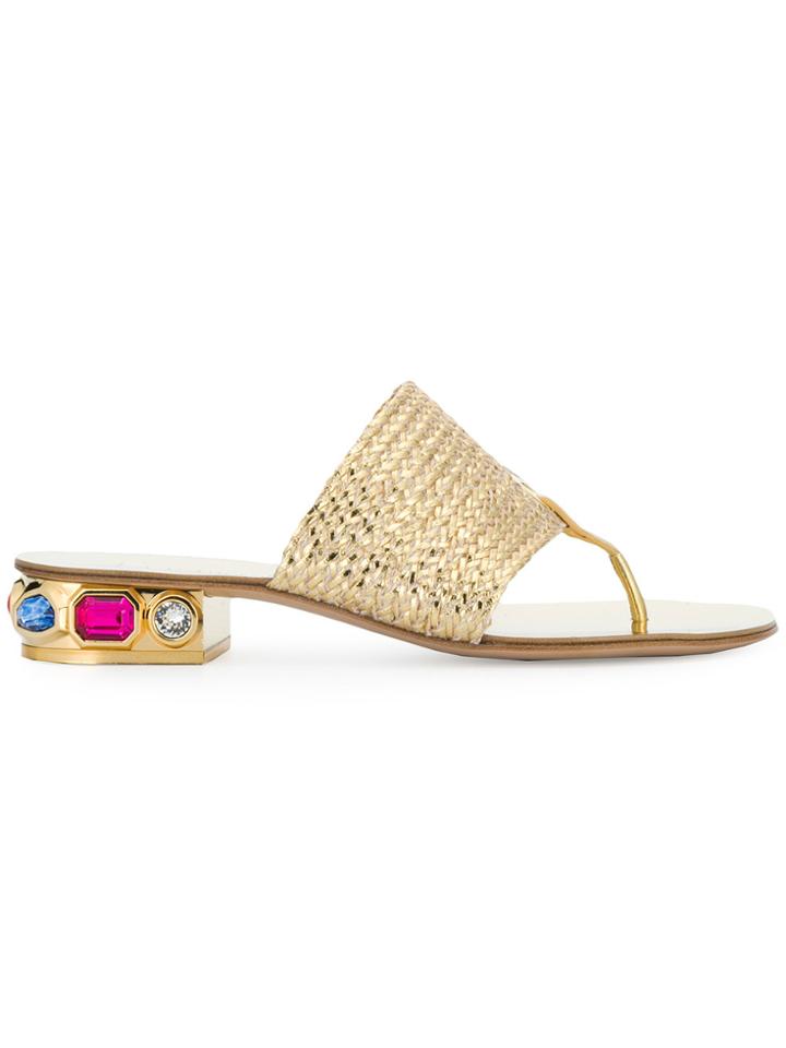 Casadei Thong Strap Sandals - Metallic